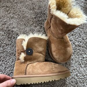 UGG Tan Kids Boots with Button Detail